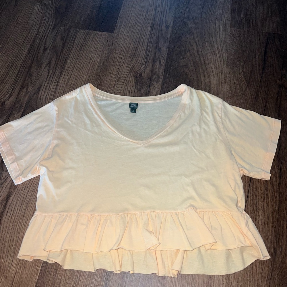 Women's Peach Ruffle Top